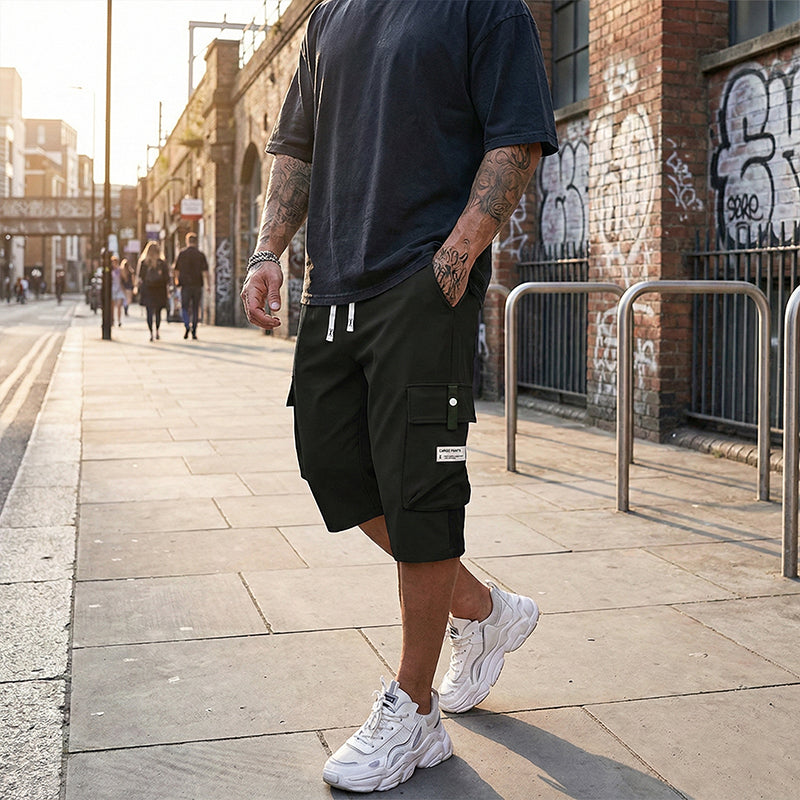 Maverick Men's Cargo Pants | Adjustable Drawstring, Breathable Polyester, Black 4