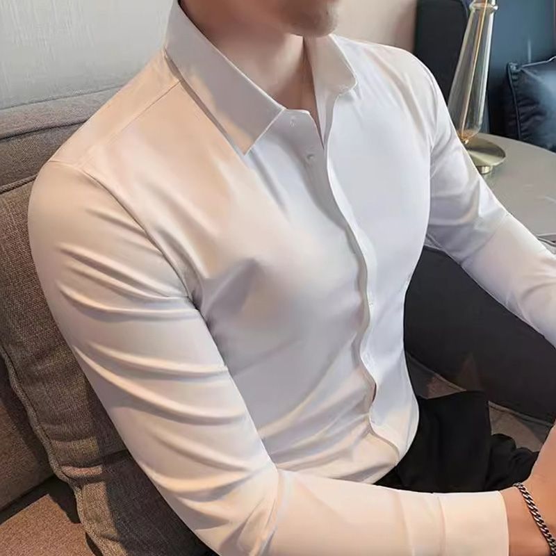 Maverick Men's Dress Shirt | High-Stretch, Wrinkle-Resistant, White 2