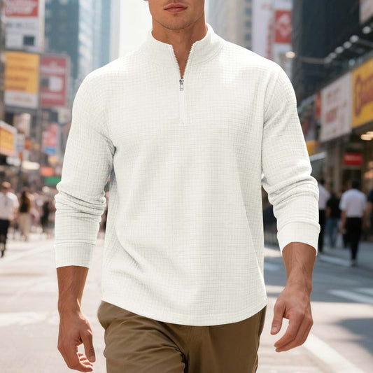 Maverick Men's Quarter Zip Pullover | Textured Jacquard Weave, Versatile Style 0