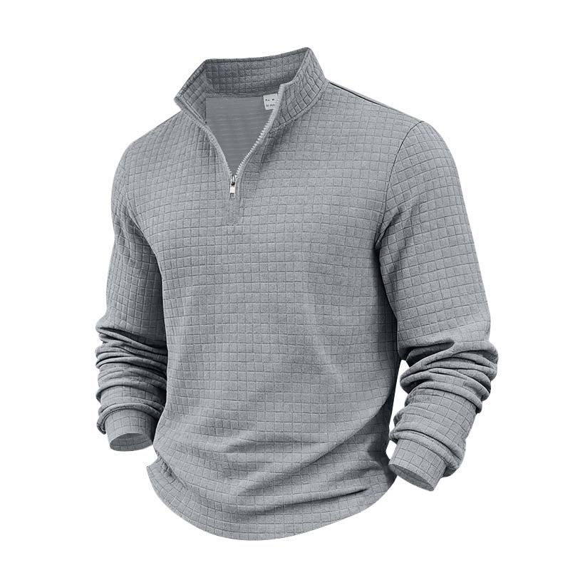 Maverick Men's Quarter Zip Pullover | Textured Jacquard Weave, Versatile Style 1