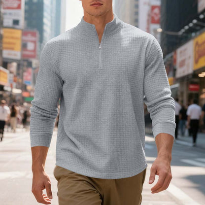 Maverick Men's Quarter Zip Pullover | Textured Jacquard Weave, Versatile Style 3