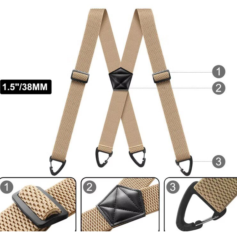 Maverick Suspenders for Men | Adjustable Black X-Back Design 2