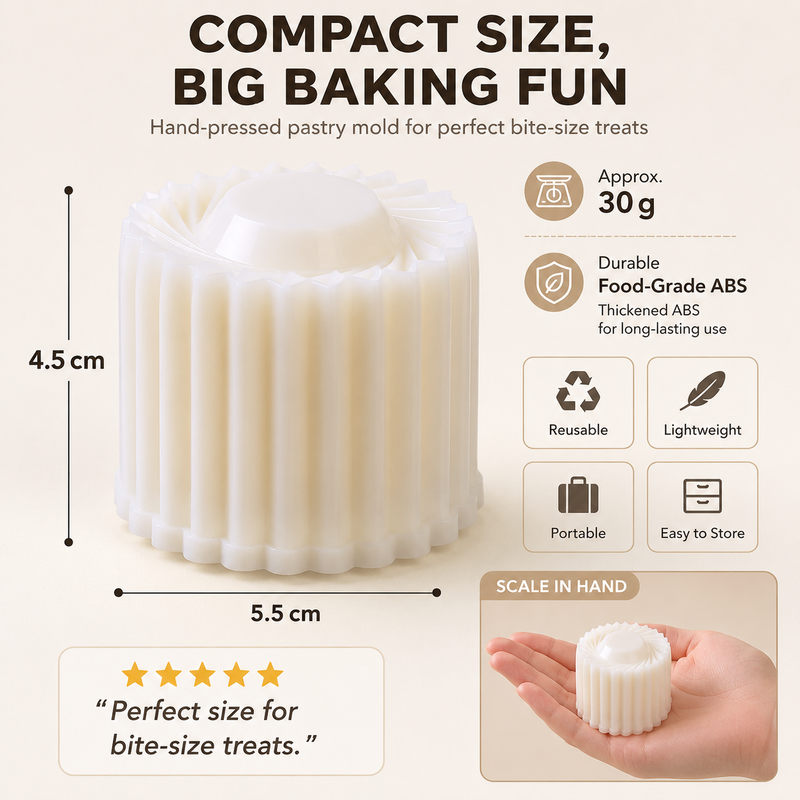 Mellow Moon Cake Mold | Food-Grade ABS, Double-Ended Bakery Tool 6