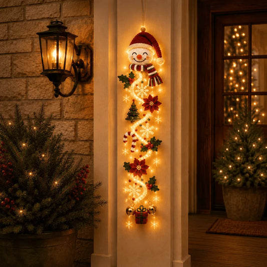 MerryGlow Christmas Door Hanger | Handcrafted, 6 Festive Light Designs 0