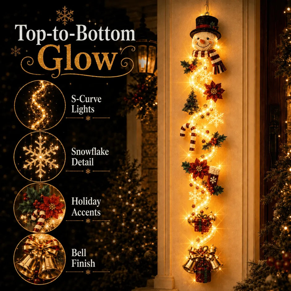 MerryGlow Christmas Door Hanger | Handcrafted, 6 Festive Light Designs 6