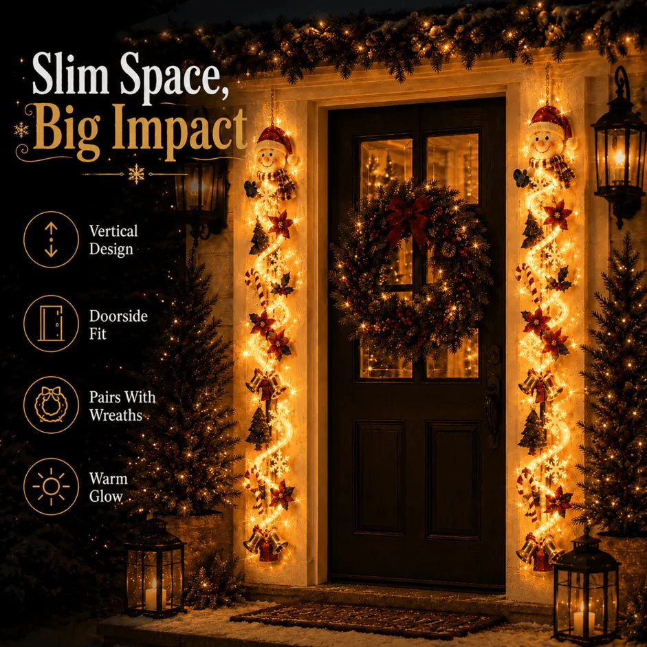 MerryGlow Christmas Door Hanger | Handcrafted, 6 Festive Light Designs 7