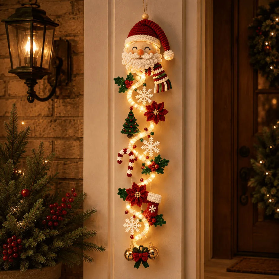MerryGlow Christmas Door Hanger | Handcrafted, 6 Festive Light Designs 9