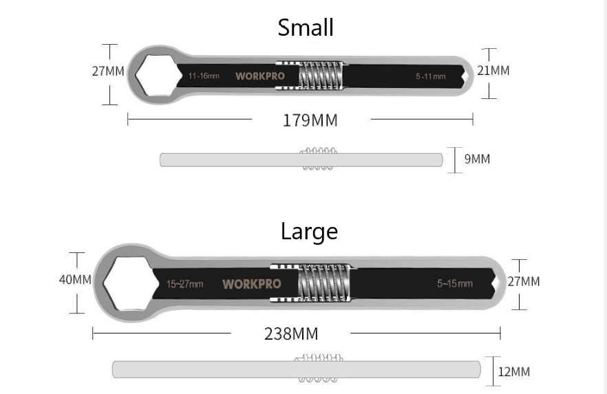 Mighty Adjustable Wrench Set | Durable Carbon Steel, Multi-Fastener Compatibility 0
