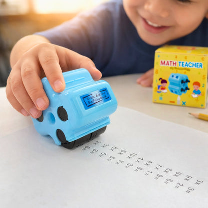 Mighty Math Roller Stamp | 4-in-1 Exercise Creator, Refillable Ink 1