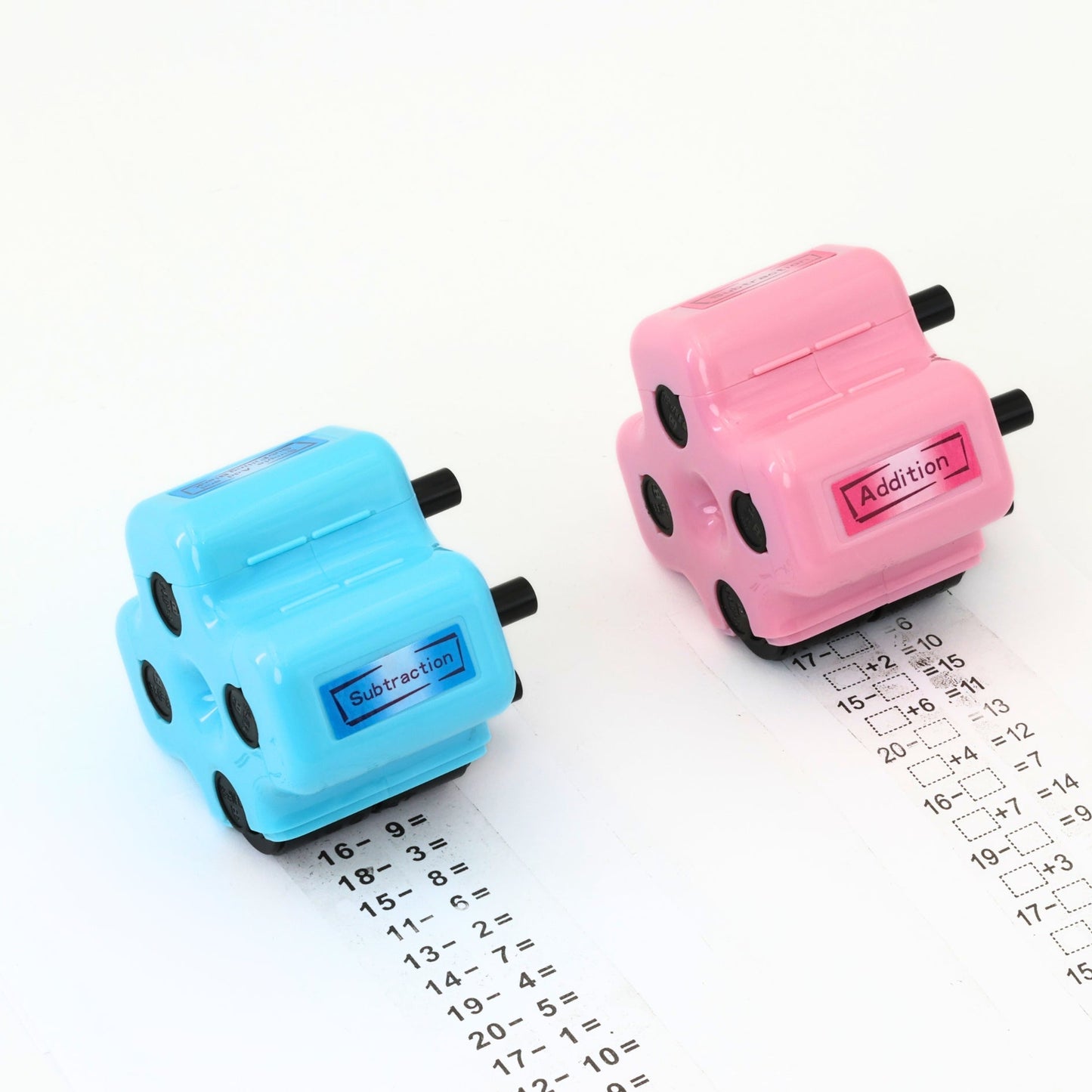 Mighty Math Roller Stamp | 4-in-1 Exercise Creator, Refillable Ink 3