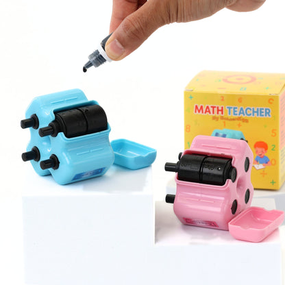Mighty Math Roller Stamp | 4-in-1 Exercise Creator, Refillable Ink 4