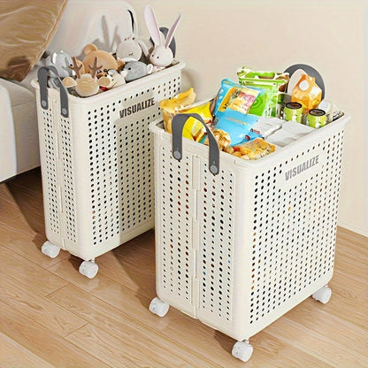 Milo Collapsible Laundry Hamper | Foldable Design with Airflow, Smooth-Rolling Wheels 0