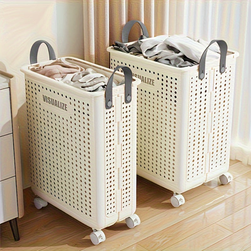 Milo Collapsible Laundry Hamper | Foldable Design with Airflow, Smooth-Rolling Wheels 1