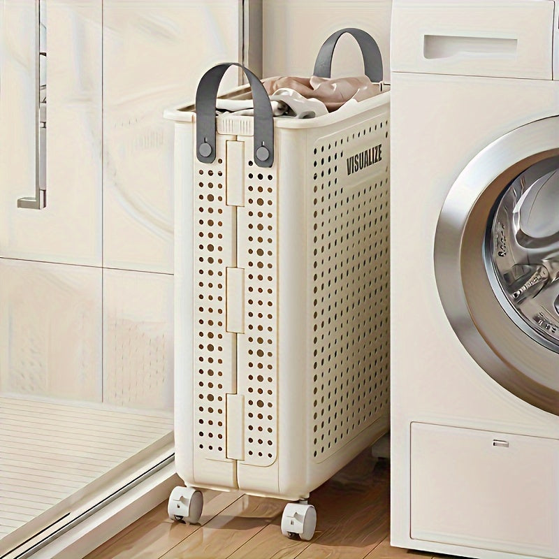 Milo Collapsible Laundry Hamper | Foldable Design with Airflow, Smooth-Rolling Wheels 2