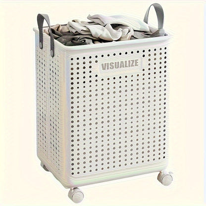 Milo Collapsible Laundry Hamper | Foldable Design with Airflow, Smooth-Rolling Wheels 3