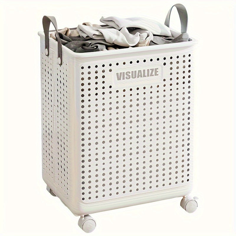 Milo Collapsible Laundry Hamper | Foldable Design with Airflow, Smooth-Rolling Wheels 4