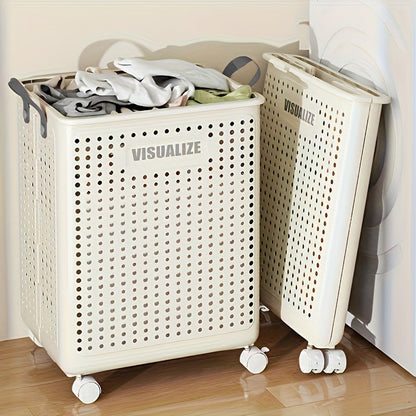 Milo Collapsible Laundry Hamper | Foldable Design with Airflow, Smooth-Rolling Wheels 5
