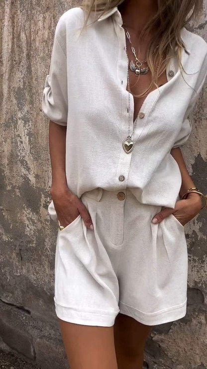 Milo Lapel Shirt Suit | Cotton-Linen Blend 1