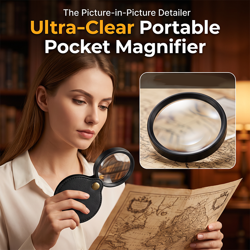 MiraFold Pocket Magnifier | 15X Magnification with Folding PU Leather Case 1