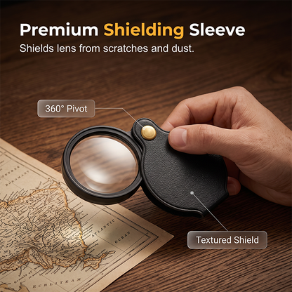 MiraFold Pocket Magnifier | 15X Magnification with Folding PU Leather Case 2