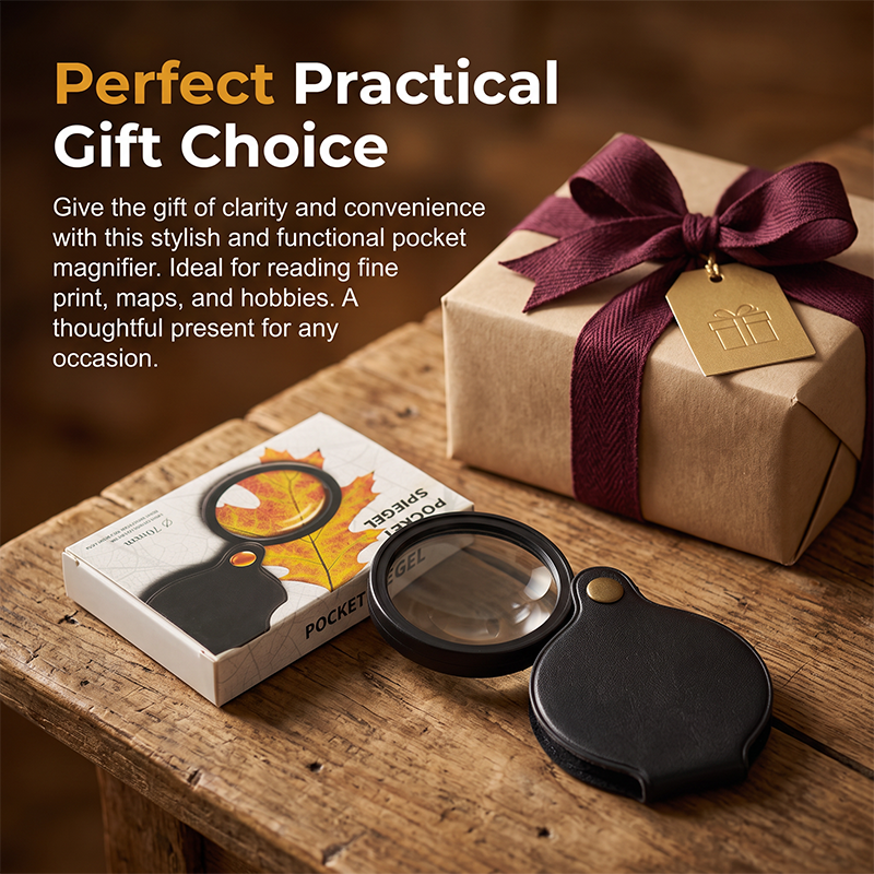 MiraFold Pocket Magnifier | 15X Magnification with Folding PU Leather Case 7