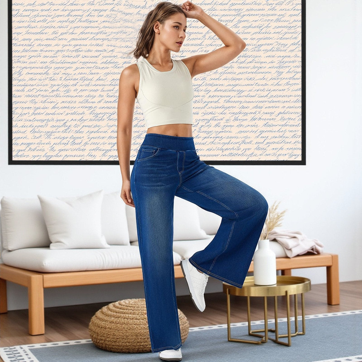 Mira baggy jeans | Høj stræk, flere lommer