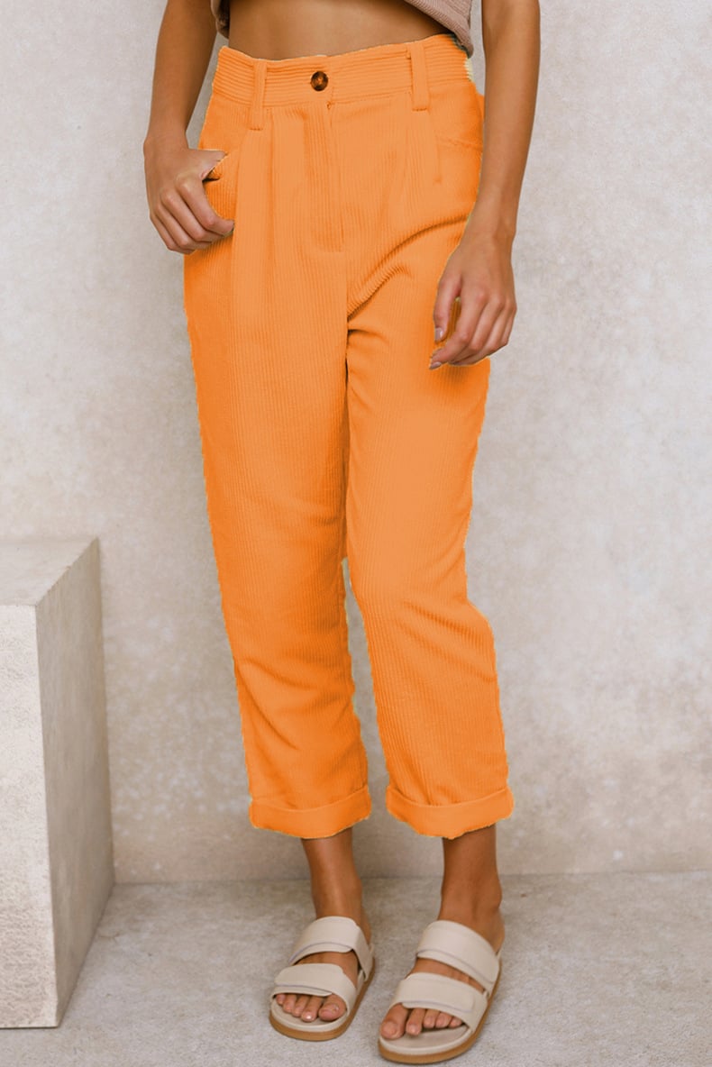 Mira Casual Pants | Mid Rise Corduroy with Side Pockets 11