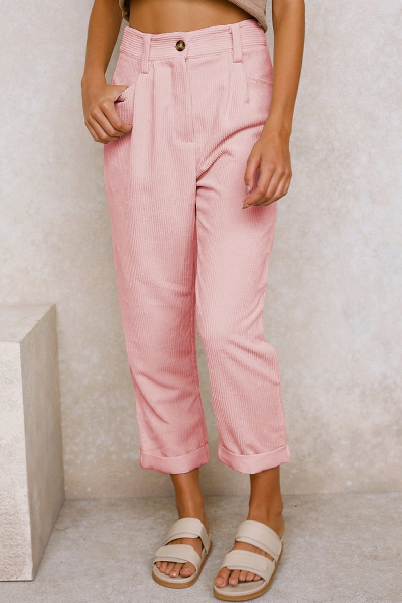 Mira Casual Pants | Mid Rise Corduroy with Side Pockets 12