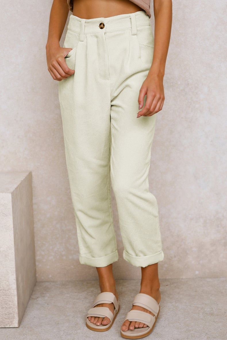 Mira Casual Pants | Mid Rise Corduroy with Side Pockets 4
