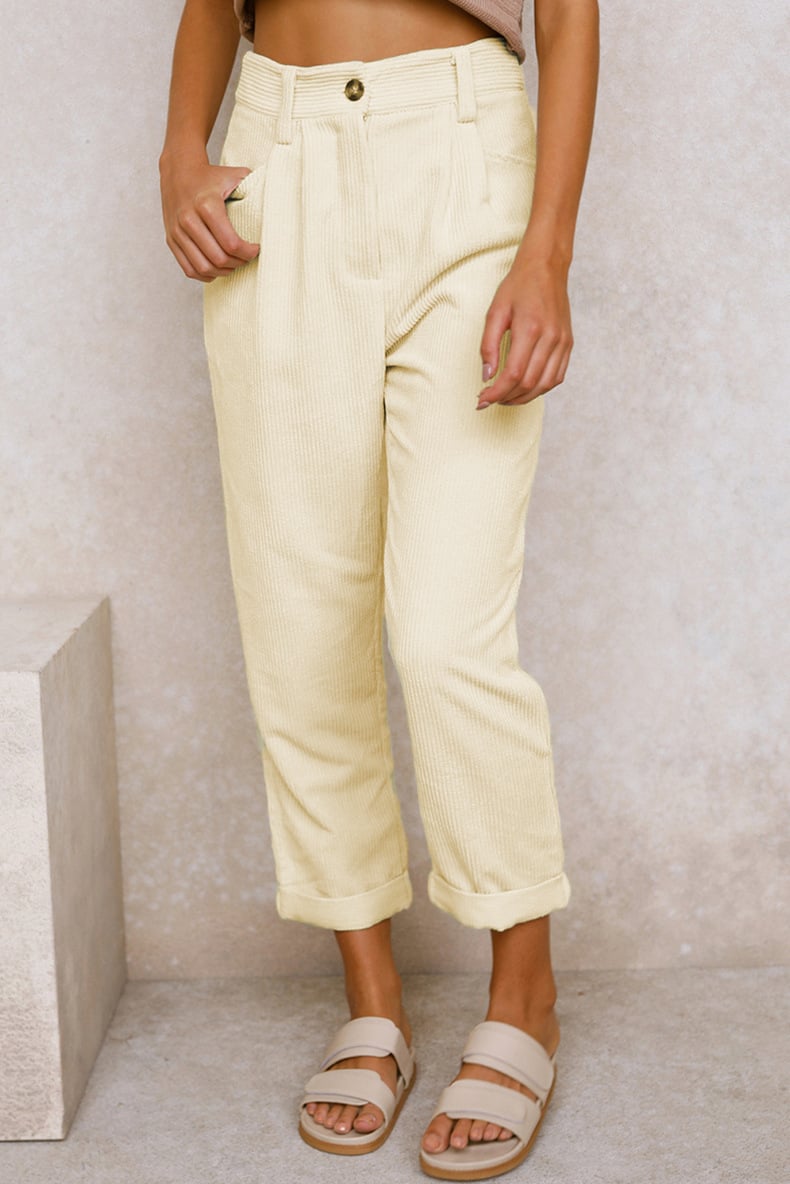 Mira Casual Pants | Mid Rise Corduroy with Side Pockets 6