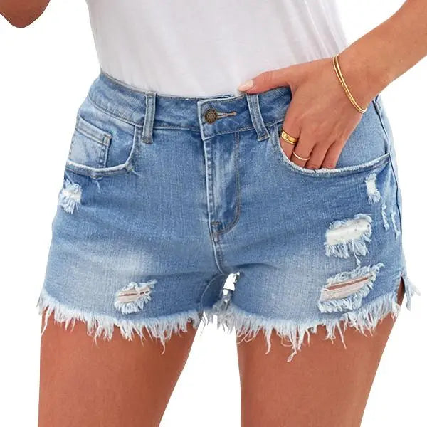 Mira Denim Shorts | Casual Mid Rise, 100% Cotton, Womens Jean Shorts 6