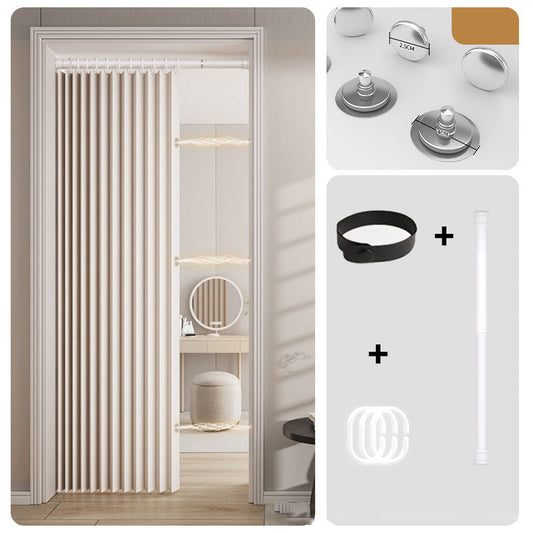 Mira Magnetic Door Curtain | No-Drill, Light Blocking, Accordion Design 0