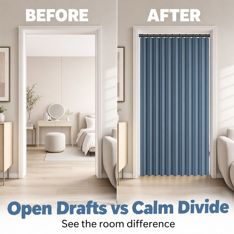 Mira Magnetic Door Curtain | No-Drill, Light Blocking, Accordion Design 2