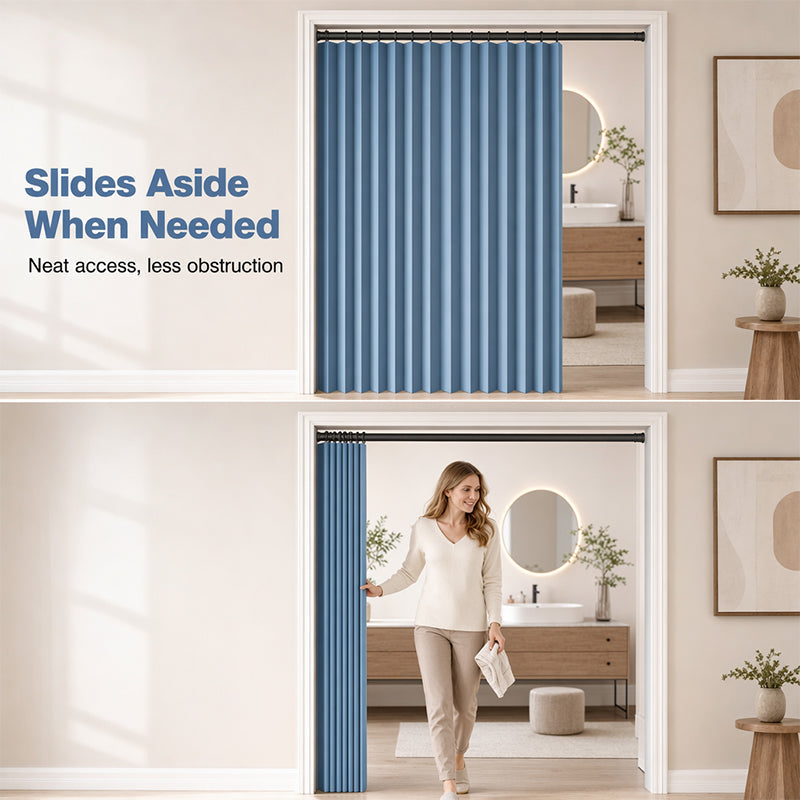 Mira Magnetic Door Curtain | No-Drill, Light Blocking, Accordion Design 4