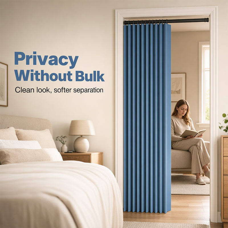 Mira Magnetic Door Curtain | No-Drill, Light Blocking, Accordion Design 5