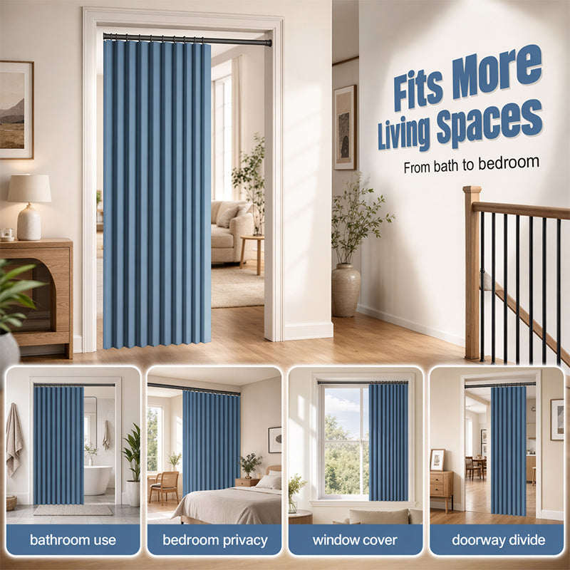 Mira Magnetic Door Curtain | No-Drill, Light Blocking, Accordion Design 6