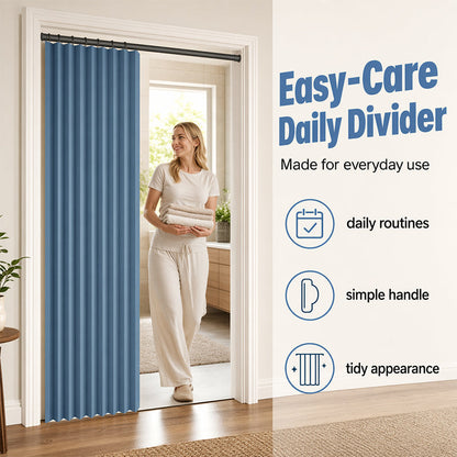 Mira Magnetic Door Curtain | No-Drill, Light Blocking, Accordion Design 8