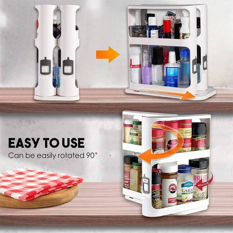 Mira Swivel Storage Rack | Space-Saving, Multi-Function Organizer 5