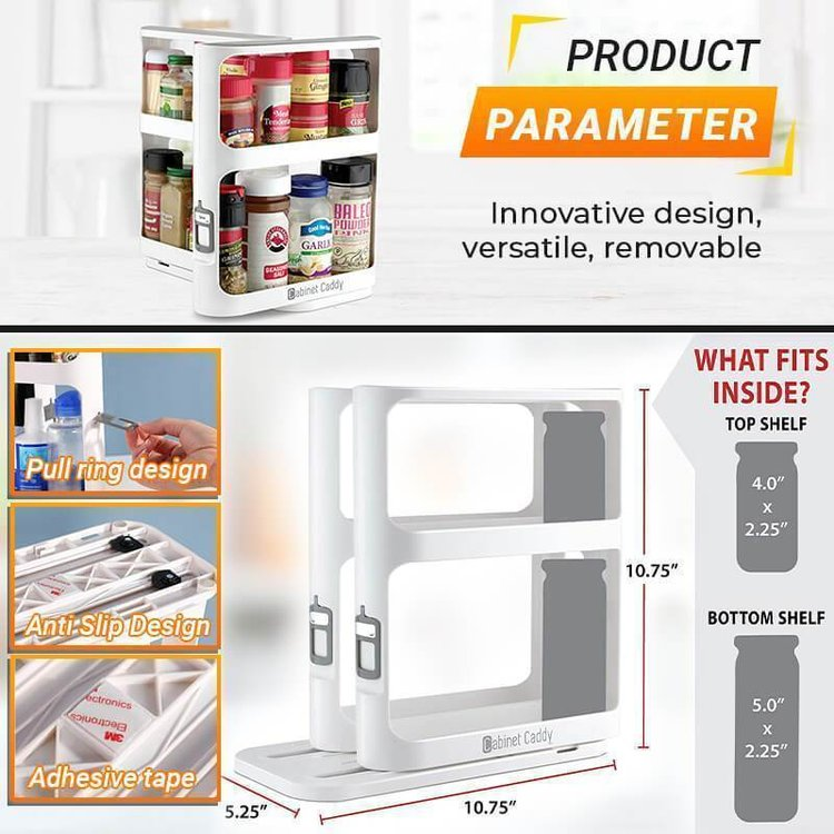 Mira Swivel Storage Rack | Space-Saving, Multi-Function Organizer 6