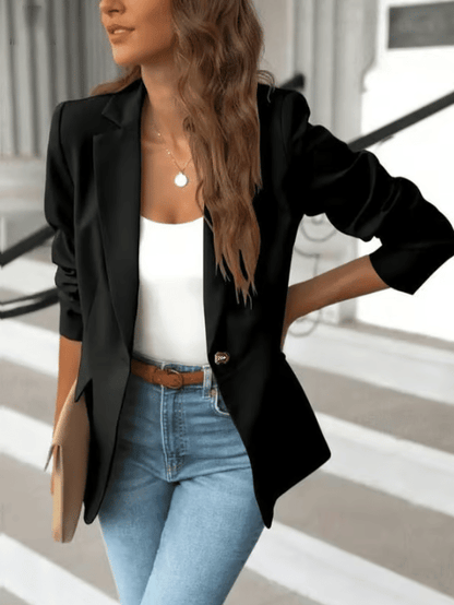 Mira Women's Blazer | Black, Minimalist, Form-Fitting Design 1