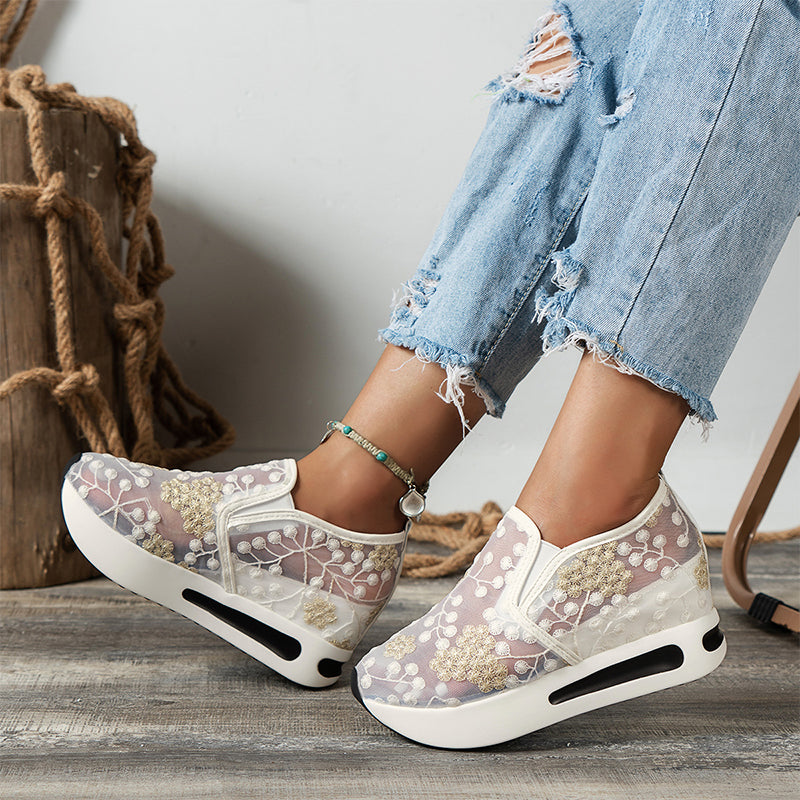 Mira Womens Casual Sneakers | Breathable Mesh, Thick Sole, Slip-Resistant 3