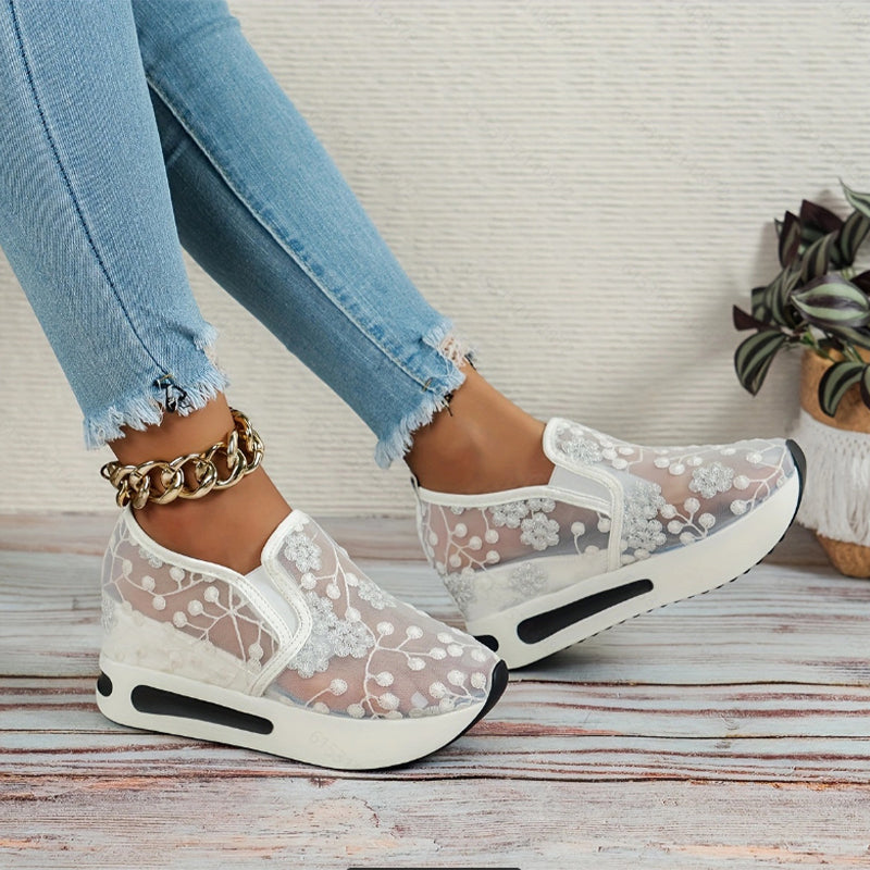 Mira Womens Casual Sneakers | Breathable Mesh, Thick Sole, Slip-Resistant 4