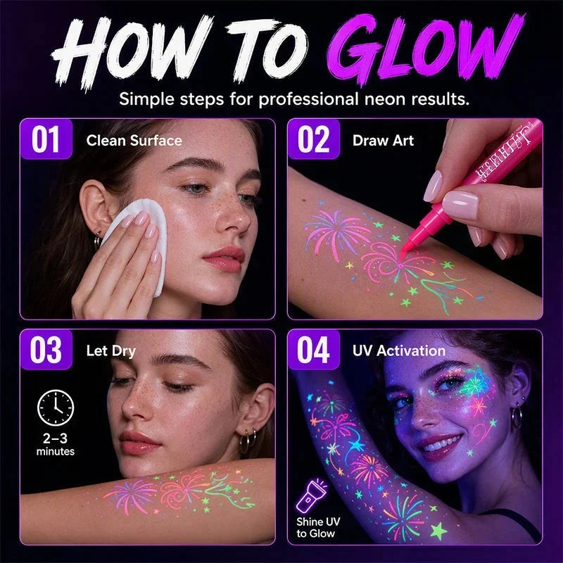 Nexa Glow Tattoo Pen | Neon Colors, Non-Toxic 6