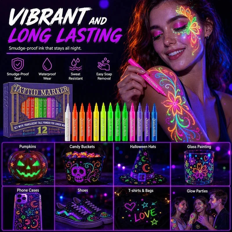 Nexa Glow Tattoo Pen | Neon Colors, Non-Toxic 7