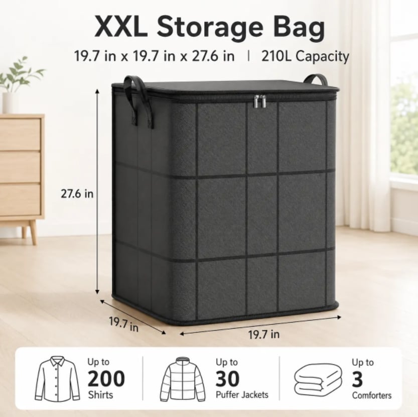 Nexa Storage Bin | Large Capacity Fabric Organizer with Zipper Closure 1