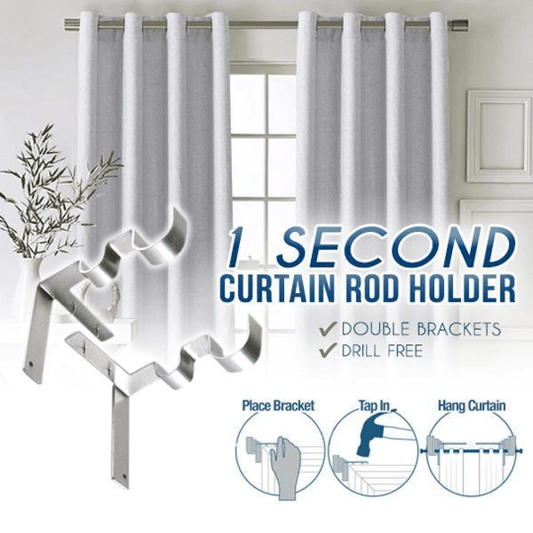 Nora Curtain Rod Brackets | No Drill, Heavy-Duty 0