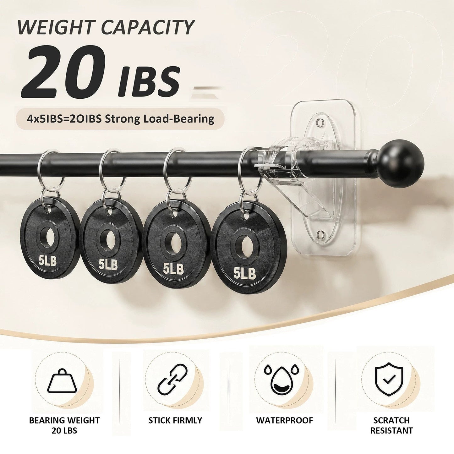 Nova Rod Brackets | Self-Adhesive, No Drill Required 2