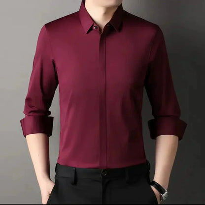 Camicia da Uomo Zylox Senza Pieghe con Bottoni