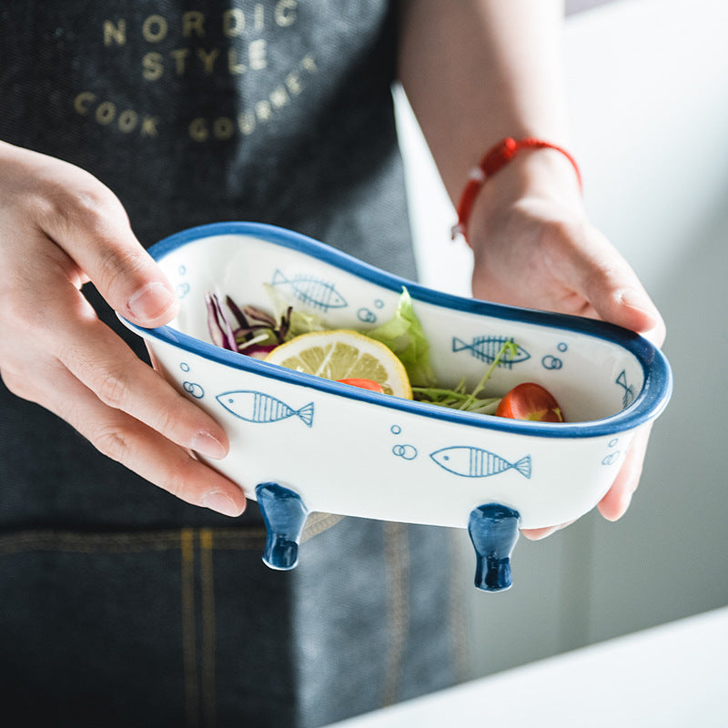 Rowan Mini — Vintage Keramik-Wannen-Schale mit Klauenfüßen