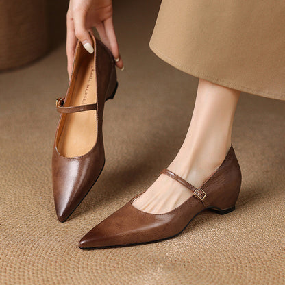 Calvea — Genuine Leather Mary Jane Pumps with Cushioned Insole